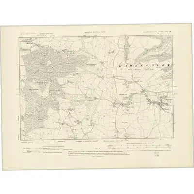1901 Map of Gloucestershire LXIV.SE, 1903 Print