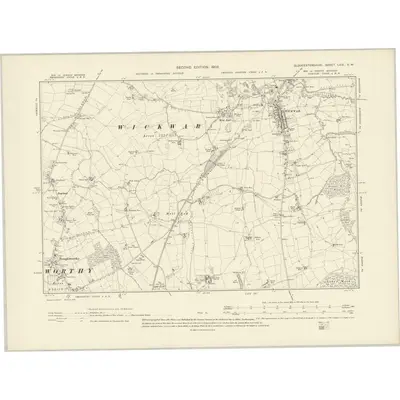 1901 Map of Gloucestershire LXIV.SW, 1903 Print