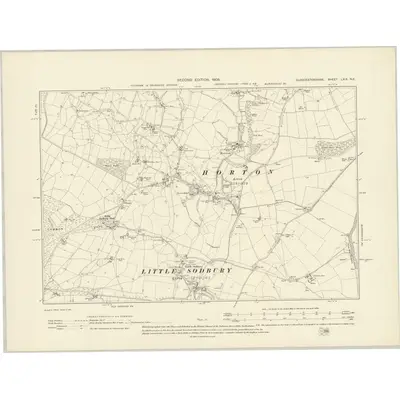 1901 Map of Gloucestershire LXIX.NE, 1903 Print