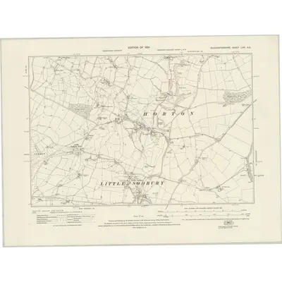 1919 Map of Gloucestershire LXIX.NE, 1924 Print