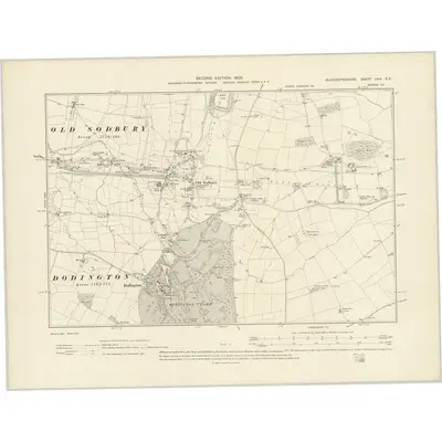 1901 Map of Gloucestershire LXIX.SE, 1903 Print