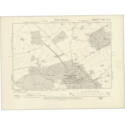 1901 Map of Gloucestershire LXV.NE, 1903 Print