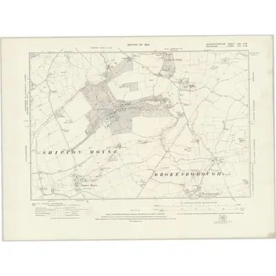 1919 Map of Gloucestershire LXVI.NW, 1924 Print