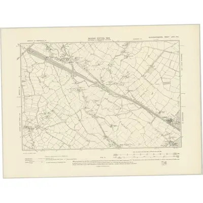 1900 Map of Gloucestershire LXVII.NE, 1904 Print
