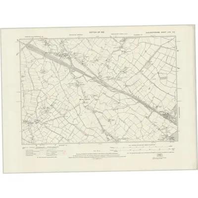 1916 Map of Gloucestershire LXVII.NE, 1921 Print