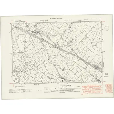 1916 Map of Gloucestershire LXVII.NE, 1947 Print