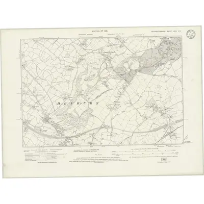 1912 Map of Gloucestershire LXVII.SE, 1933 Print