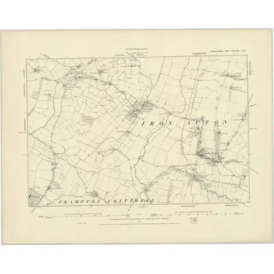 1879 Map of Gloucestershire LXVIII.NE, 1886 Print