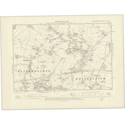 1901 Map of Gloucestershire LXVIII.SE, 1903 Print