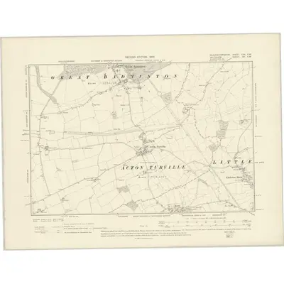 1899 Map of Gloucestershire LXX.SW, 1903 Print