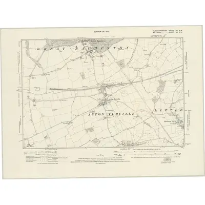 1919 Map of Gloucestershire LXX.SW, 1923 Print