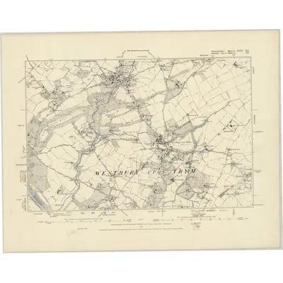 1880 Map of Gloucestershire LXXI.NE, 1886 Print