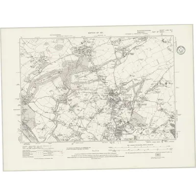 1912 Map of Gloucestershire LXXI.NE, 1935 Print