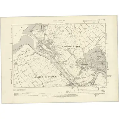 1901 Map of Gloucestershire LXXI.NW, 1904 Print