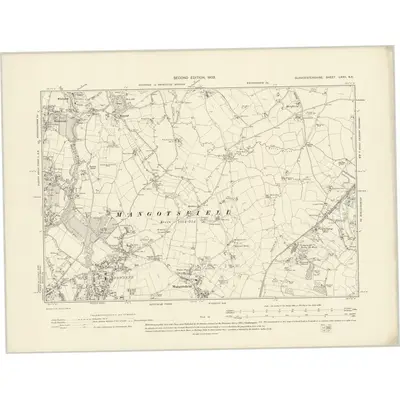 1901 Map of Gloucestershire LXXII.NE, 1903 Print