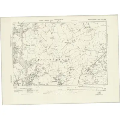 1912 Map of Gloucestershire LXXII.NE, 1921 Print