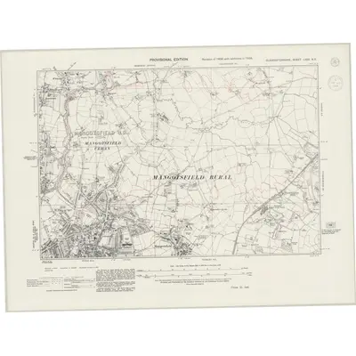 1938 Map of Gloucestershire LXXII.NE, 1944 Print