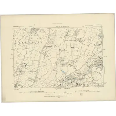 1880 Map of Gloucestershire LXXII.NW, 1883 Print