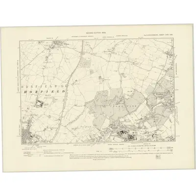 1901 Map of Gloucestershire LXXII.NW, 1904 Print