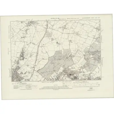 1912 Map of Gloucestershire LXXII.NW, 1921 Print