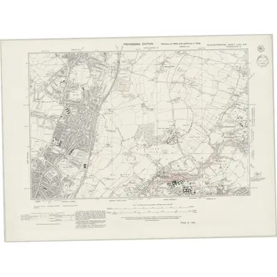 1938 Map of Gloucestershire LXXII.NW, 1944 Print