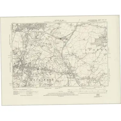 1912 Map of Gloucestershire LXXII.SE, 1921 Print