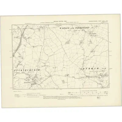 1901 Map of Gloucestershire LXXIII.NW, 1904 Print