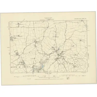1881 Map of Gloucestershire LXXIII.SW, 1886 Print