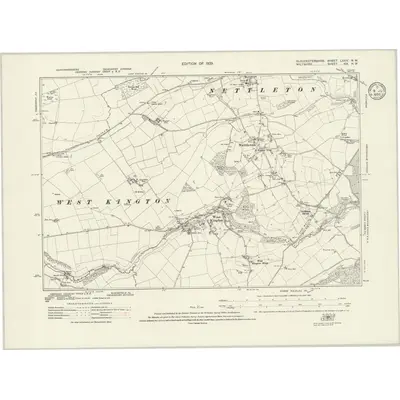 1919 Map of Gloucestershire LXXIV.NW, 1923 Print