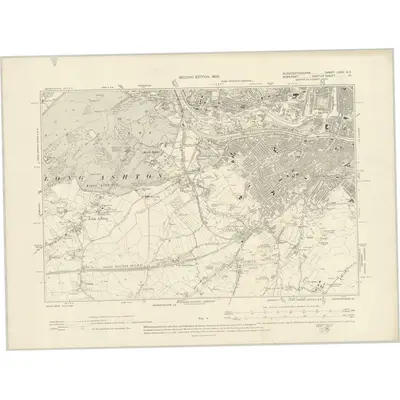 1902 Map of Gloucestershire LXXV.NE, 1905 Print