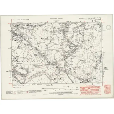 1938 Map of Gloucestershire LXXVI.NE, 1946 Print