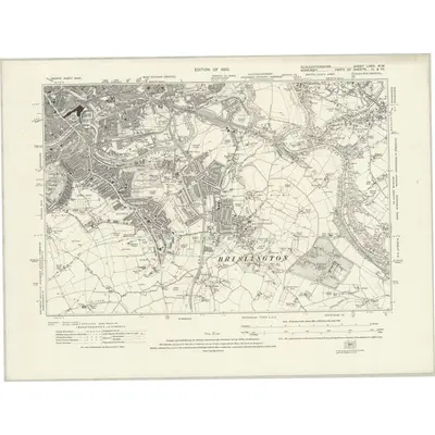 1912 Map of Gloucestershire LXXVI.NW, 1920 Print