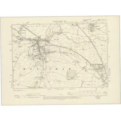 1902 Map of Gloucestershire LXXVI.SE, 1904 Print