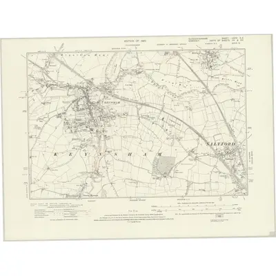 1912 Map of Gloucestershire LXXVI.SE, 1920 Print