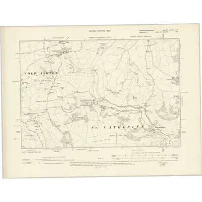 1901 Map of Gloucestershire LXXVII.NE, 1904 Print