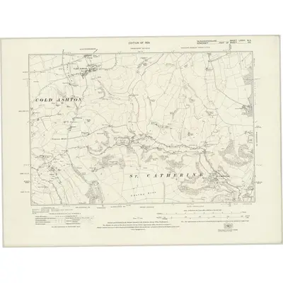 1919 Map of Gloucestershire LXXVII.NE, 1924 Print