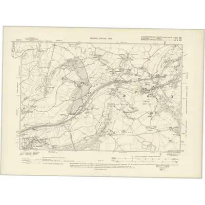1899 Map of Gloucestershire LXXVII.SE & LXXVIII.SW, 1904 Print