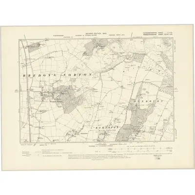 1900 Map of Gloucestershire V.SE, 1903 Print