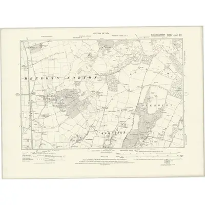 1921 Map of Gloucestershire V.SE, 1924 Print