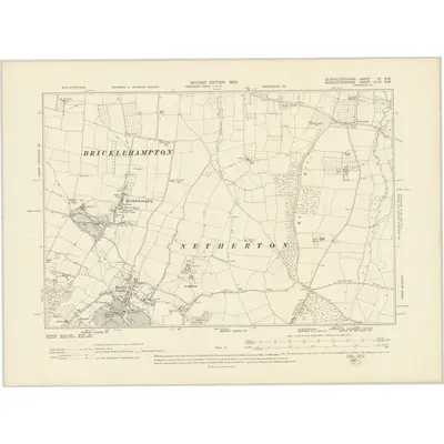 1900 Map of Gloucestershire VI.NW, 1905 Print