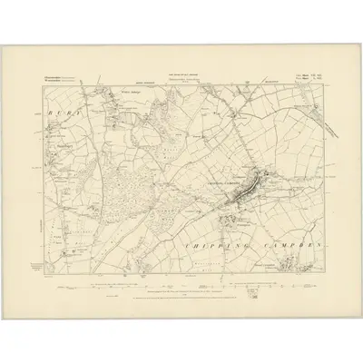 1883 Map of Gloucestershire VII.SE, 1884 Print