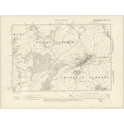 1900 Map of Gloucestershire VII.SE, 1903 Print