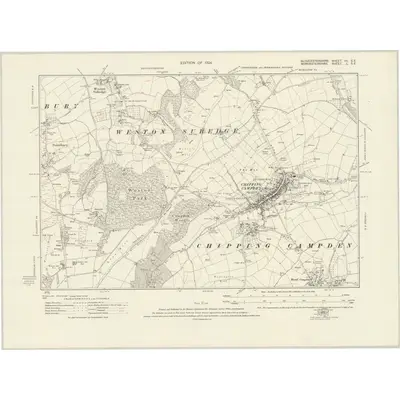 1921 Map of Gloucestershire VII.SE, 1924 Print
