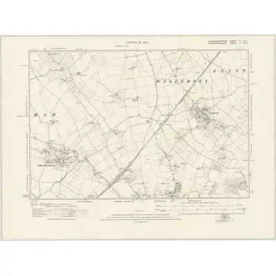 1921 Map of Gloucestershire VII.SW, 1924 Print