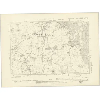 1900 Map of Gloucestershire X.NW, 1905 Print