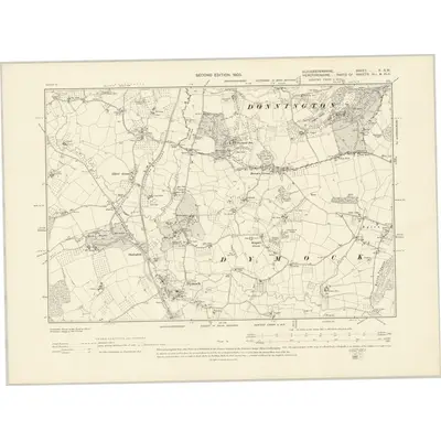 1900 Map of Gloucestershire X.SW, 1903 Print