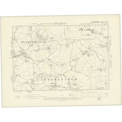 1901 Map of Gloucestershire XI.SW, 1903 Print