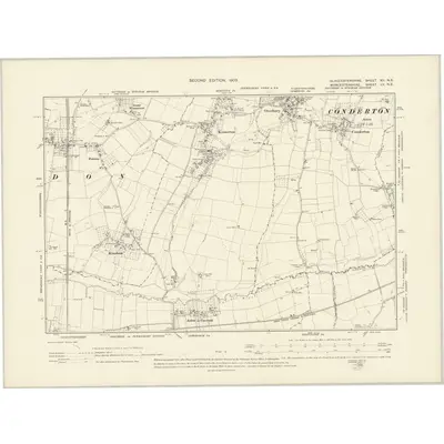 1900 Map of Gloucestershire XII.NE, 1903 Print