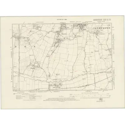 1921 Map of Gloucestershire XII.NE, 1924 Print