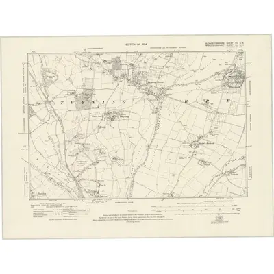 1921 Map of Gloucestershire XII.NW, 1924 Print
